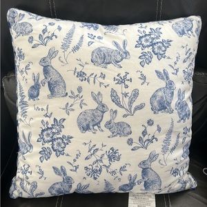 Blue Bunny Throw Pillow